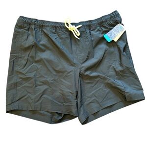 Trinity Coast Men's Swim Trunks XXL Black Drawstring 7" Inseam Quick Dry Pockets